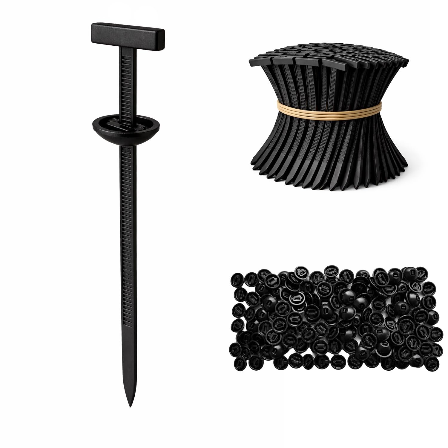 150Pack Nylon Universal Cable Tie Buckle, Zipper Clips for Cars, T Style Zip Ties Button Fixion Tools, Automotive Plastic Rivet Push Pin, Auto Body Parts Trim, Bumper Retainer Fender Liner Door Panel