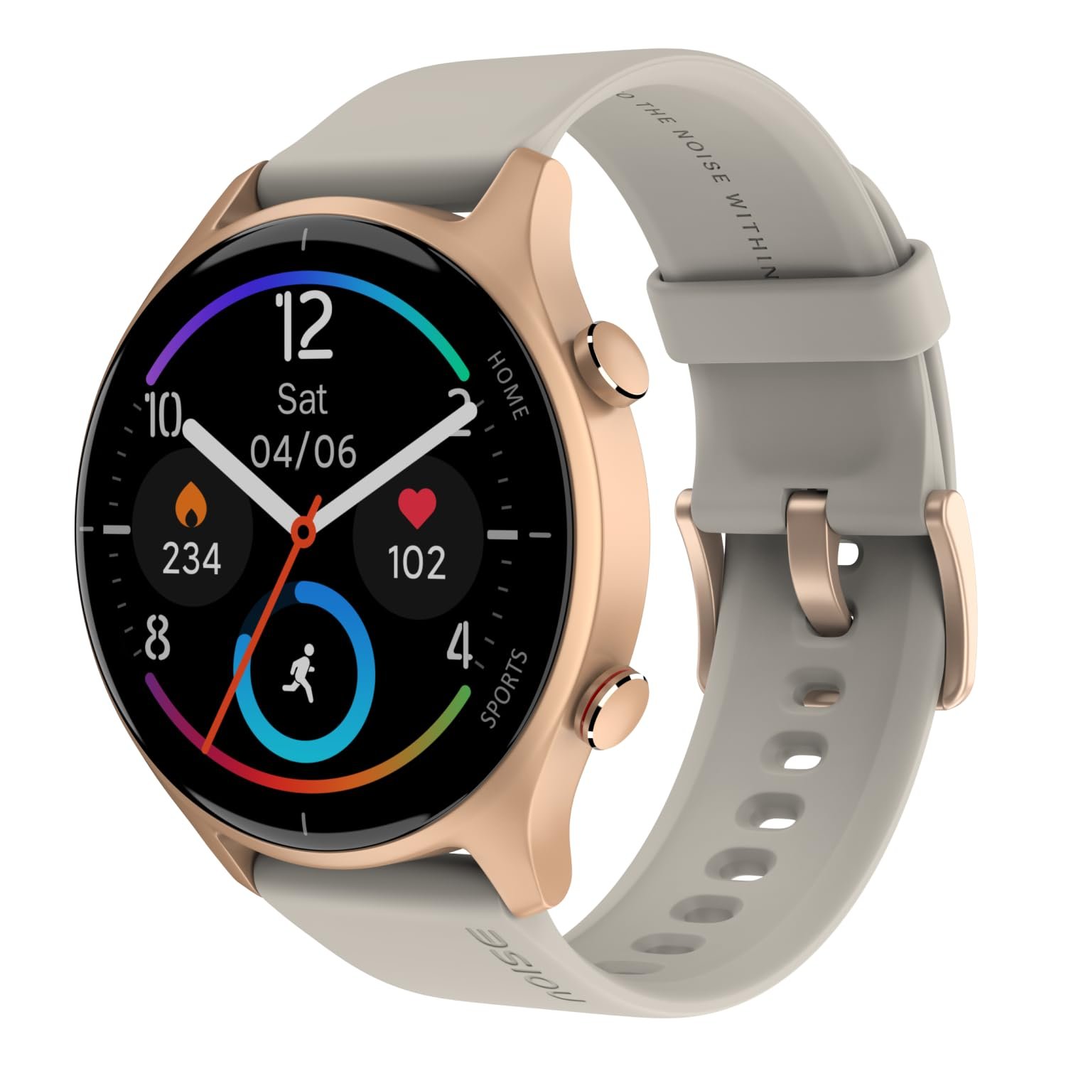 Noise Twist Round dial Smart Watch with Bluetooth Calling, 1.38″ TFT Display, up-to 7 Days Battery, 100+ Watch Faces, IP68, Heart Rate Monitor, Sleep Tracking (Blush Beige)
