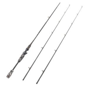 Camo Legend 24 Ton Carbon Fiber Heavy Portable Baitcasting Fishing Rod with 2 Tips (Medium, 7-Feet) – 2 Pieces