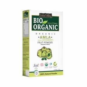 INDUS VALLEY Bio Organic 100% Natural Amla (Indian Gooseberry) Fruit Powder for Hair Growth, Skin Care, Drinking & Eating, Rich in Antioxidants – 100g