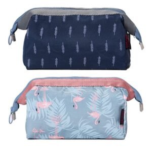 Nylon Pack of 2 12 Cms Cosmetic Toiletry Makeup Vanity Shaving Household Grooming Travel Storage Organizer Bags Pouch Kit Pack For Unisex Travel – TG12 (Multicolor)