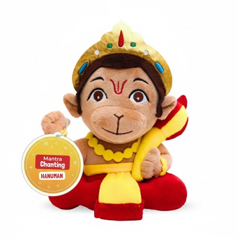 Panda’s Box Mantra Chanting Baby Hanuman Soft Toys for Kids | Musical Stuffed Plush Toy for Girl & Boy | Non-Toxic, Safe | Best Birthday Gift for Newborn, Infants & Toddlers |Teddy Bear (Small)