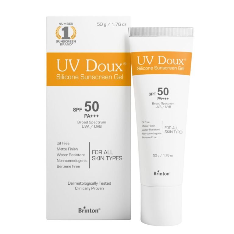 UV Doux Silicone Sunscreen Gel SPF 50 PA+++|India’s No.1 Dermatologist Recommended Brand|Invitro,In-Vivo Tested|UVA/UVB Protection, Benzene Free|No White Cast |Oily & Acne-Prone Skin |50 g