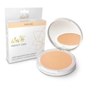 Iba Pure Skin Perfect Look Long Wear Mattifying Compact – Fair Pearl, 9g | Even Coverage | Oil Free | Matte Finish | SPF 15 | Face Makeup | 100% Natural | Halal Certified & Vegan Makeup
