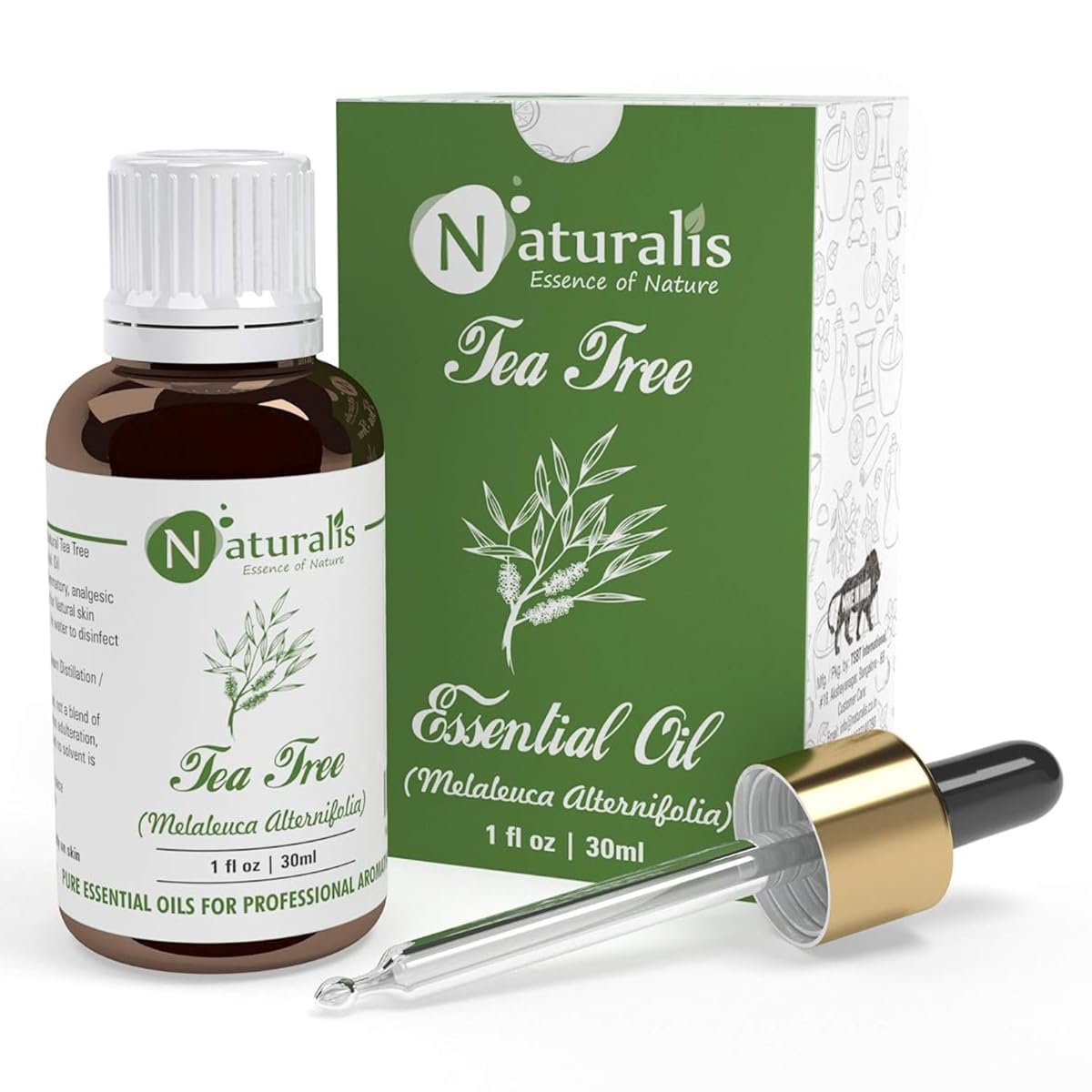 Naturalis Tea Tree Oil for Hair, Acne, Pimples and Scar – Pure and No Dilution Tea Tree Oil – No Solvents – Ideal for Aromatherapy – 30ml
