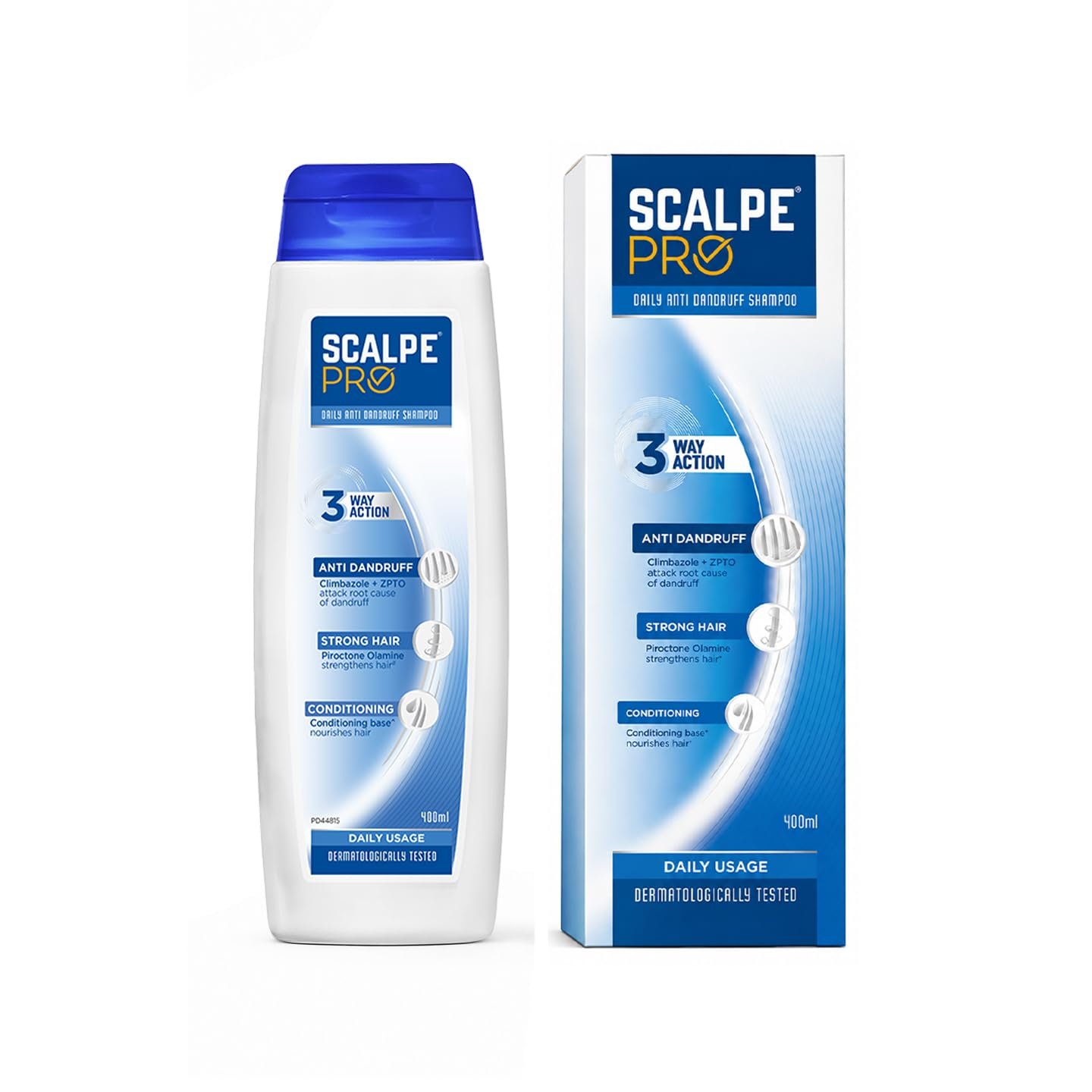 Scalpe Pro Daily Anti-Dandruff Shampoo | Removes Dandruff from Source | Prevents Itching & Irritation | Scalpe Science | Climbazole Formulation | Dermatologically Tested | For Women & Men | 100ml