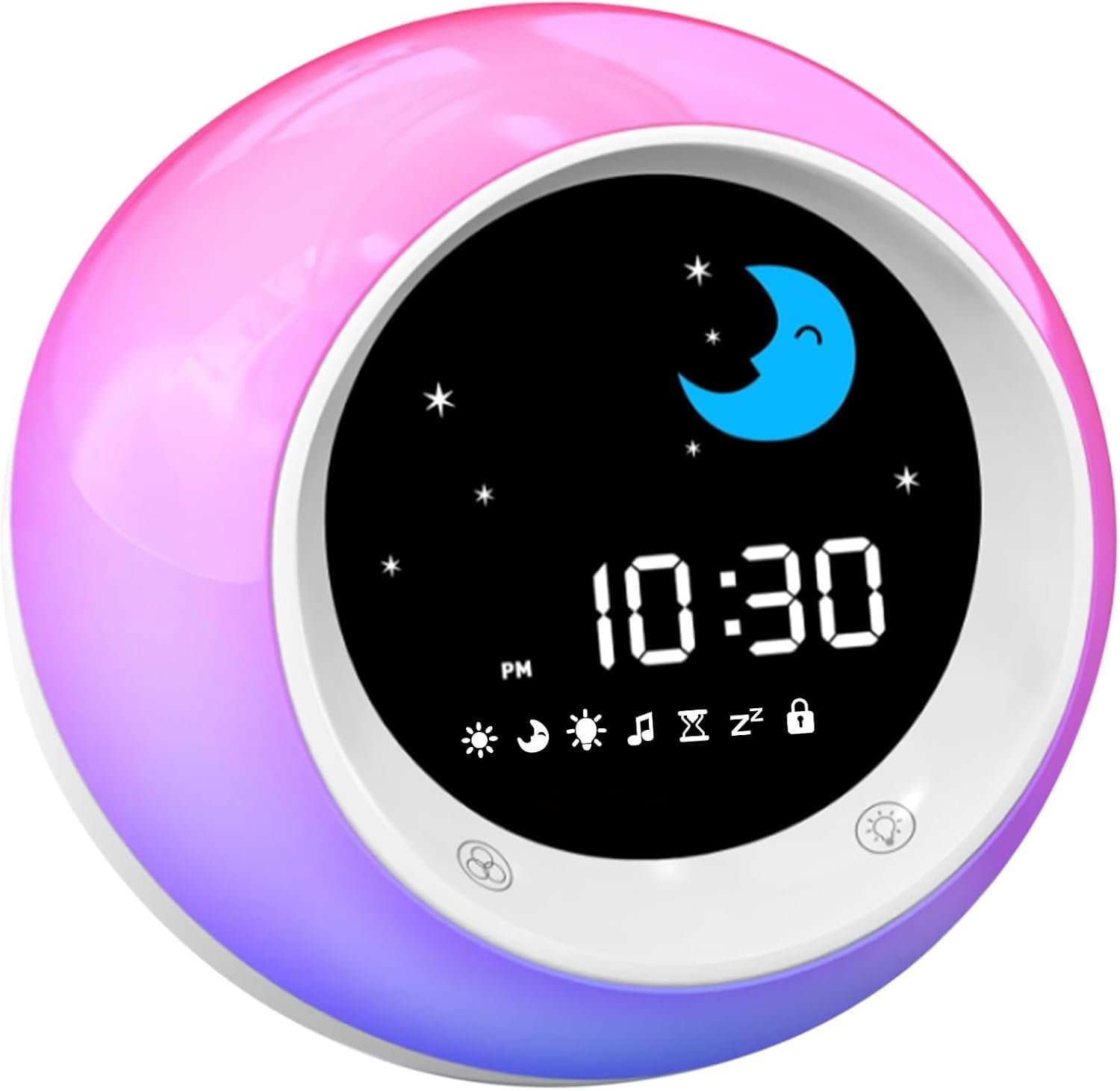 I·CODE Time to Wake Alarm Clock for Kids, Children’s Sleep Trainer, Kids Wake Up Light, Sleep Sound Machine