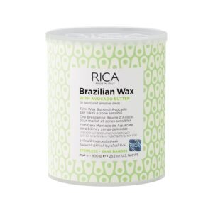 Rica Brazilian Liposoluble Wax for Sensitive Skin (800ml) | Stripless Peel-Off Wax | With Avocado Butter & Beeswax for Painless Hair Removal & Tan Clearing.