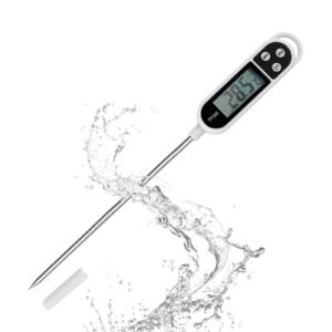 Nutabevr Digital Kitchen Thermometer (Battery Included), Kitchen Thermometer LCD with Long Probe, Instant Read, Home Cooking Thermometer, for Baking, Grill, Baby Milk, Water (-50°C to +300°C)
