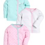 BABYGO Unisex Baby 100% Cotton Full Sleeve Front Open T-Shirt Pack of 3|Soft Breathable Infant Clothing Set with Snap Buttons|Comfortable Layering Top for Newborn Baby Boys & Baby Girls Regular Fit