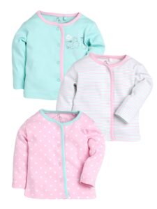 BABYGO Unisex Baby 100% Cotton Full Sleeve Front Open T-Shirt Pack of 3|Soft Breathable Infant Clothing Set with Snap Buttons|Comfortable Layering Top for Newborn Baby Boys & Baby Girls Regular Fit