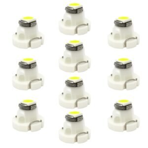 WLJH 10x White T3 Neo Wedge 3030 SMD Chipest 8mm Base Led Car Instrument Cluster Led Bulb Dashboard Gauge Bulb HVAC AC Heater Climate Controls Lamps Radio Switch Indication Interior Light Replacement