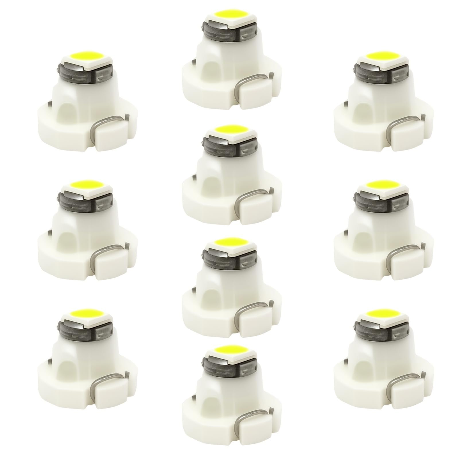 WLJH 10x White T3 Neo Wedge 3030 SMD Chipest 8mm Base Led Car Instrument Cluster Led Bulb Dashboard Gauge Bulb HVAC AC Heater Climate Controls Lamps Radio Switch Indication Interior Light Replacement