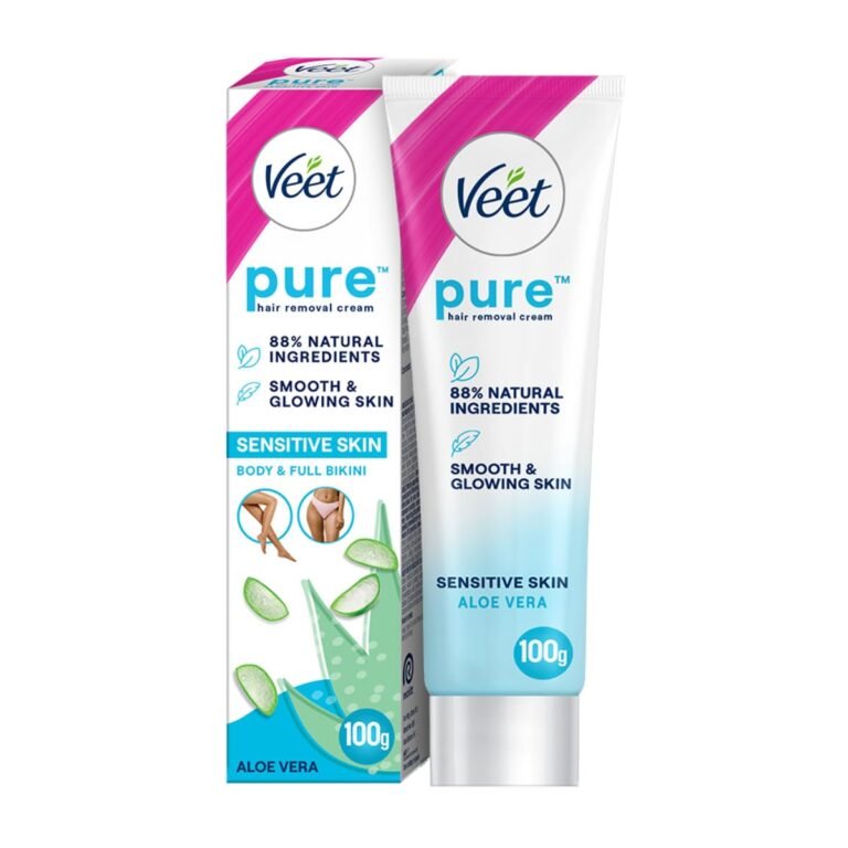 Veet Pure Hair Removal Cream for Women For Sensitive Skin – 100g | Suitable for Legs, Underarms, BikinI, Arms | Long Lasting Smoothness | Derma Tested