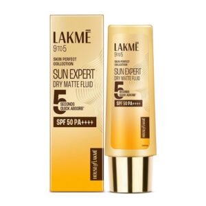 Lakme Fluid SPF 50 PA++++ In-Vivo tested Sunscreen With 1% Niacinamide & Ceramide,for oily skin 50ml