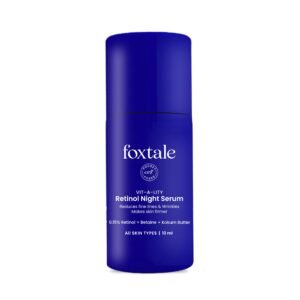 Foxtale 0.15% Beginner Friendly Retinol Night Serum | Anti-Aging Night Cream | Reduces Fine Lines and Wrinkles | No Purging | For Younger-looking Skin | Men & Women | All Skin Types – 10 ml