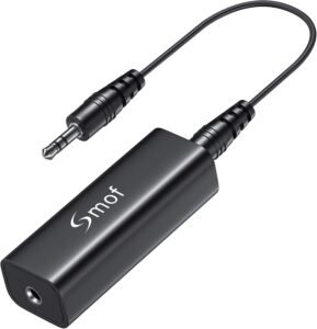 Ground Loop Noise Isolator for your Car Audio System/Home Stereo with 3.5mm Audio Cable[Eliminating Audio Hum Noise Completely] (Black)