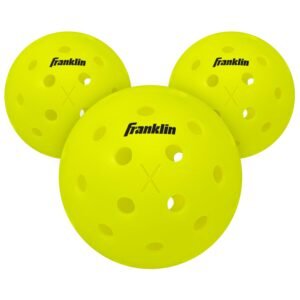 Franklin Sports Plastic X-40 Performance Outdoor Pickleballs, Yellow