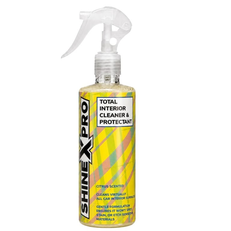 ShineXPro Car Interior Cleaner and Protectant – Car Interior Cleaning safe as a Car Dashboard Cleaner, Car Seat Cleaner & All Interior Surfaces – Infused UV Blockers Protect from Fading – Citrus Scent