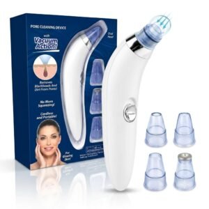Zarini Blackhead Remover Vacuum Pore Cleaner, 4-in-1 Facial Pore Cleaning Device with Interchangeable Suction Heads, Deep Pore Cleaner for Nose & Face, Portable At-Home Skincare Tool