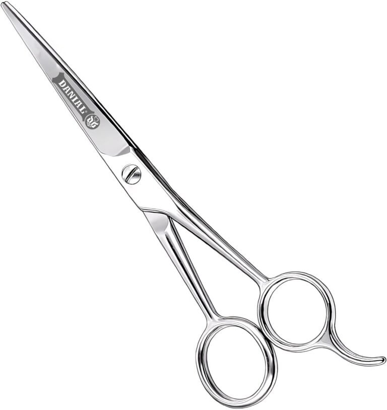 DANIAL High Carbon 6.5 Inch Hair Cutting Scissor – Professional Stainless Steel Precision Tool for Men’s Haircut, Mustache, Beard Grooming, and Salon Hair Trimming