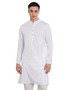 Amazon Brand – Symbol Men’s 100% Cotton Solid Long Length Casual Kurta – Regular Fit (Available in Plus Sizes)