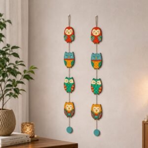 Artvibes Cute Owls Decorative MDF Wooden Wall Art for Home | Art For Wall | Door Decoration Items | Paintings For Wall | Aesthetic Wooden Decor | Handcrafted Art | Ideal Gifts (WH_5201N), Set of 2