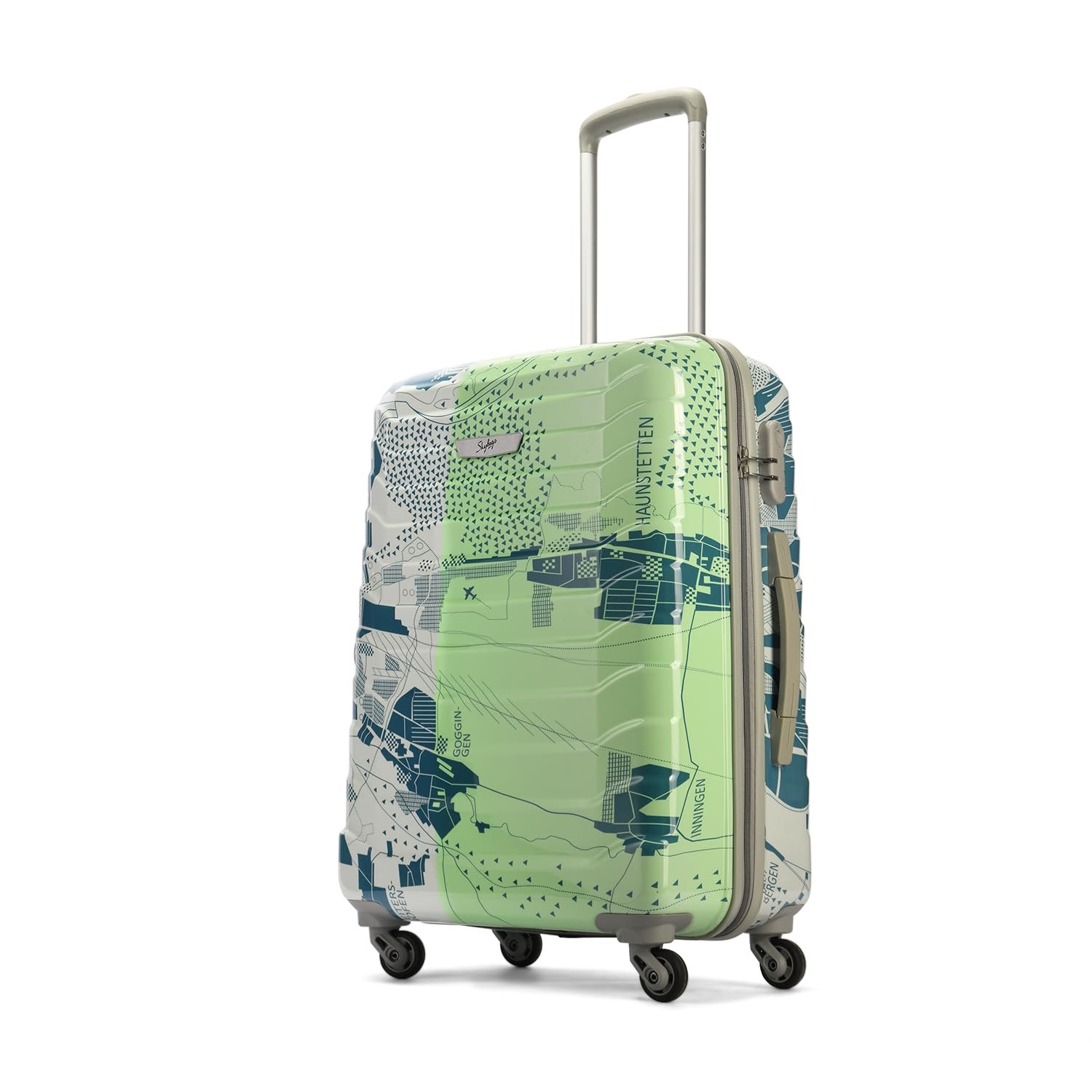 Skybags Trooper Printed Medium Size Hard Case Trolley Bag, Green