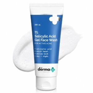 The Derma Co 1% Salicylic Acid Gel Face Wash with Salicylic Acid & Witch Hazel for Active Acne – 100 ml