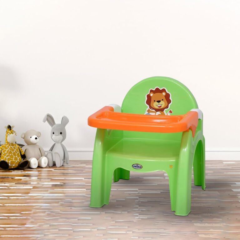 Prima Detachable Baby Desk Plastic Chair 130 High Chair Eating Feeding Booster Seat with Detachable Tray, Green