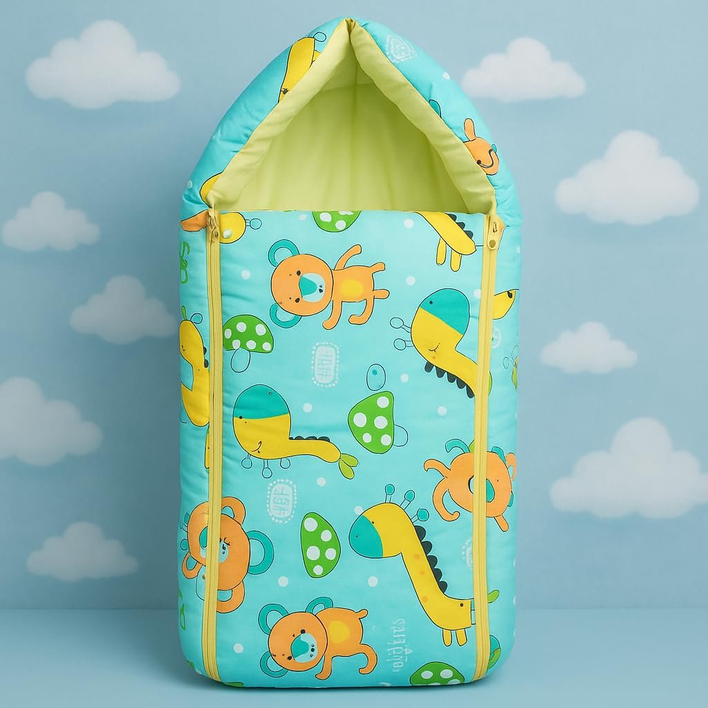 MOM & SON Cotton 29.52×17.71×3.93 inches Sleeping and Carry Bag, Green