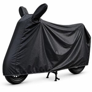 RiderShine 100% Dust & Waterproof (Tested) Bike Scooty Body Cover Compatible with Classic 350 with Double Mirror Pocket Black