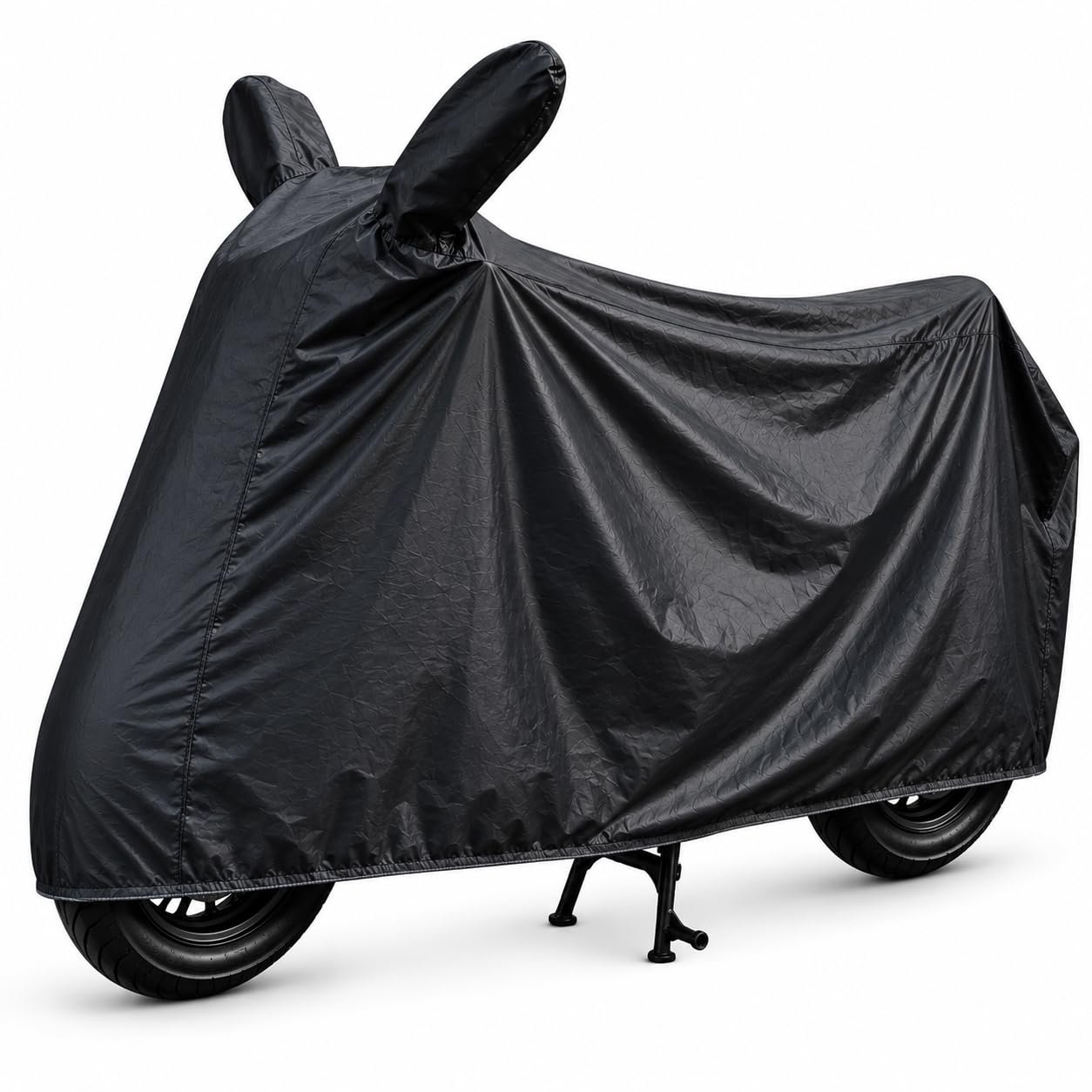 RiderShine 100% Dust & Waterproof (Tested) Bike Scooty Body Cover Compatible with Classic 350 with Double Mirror Pocket Black