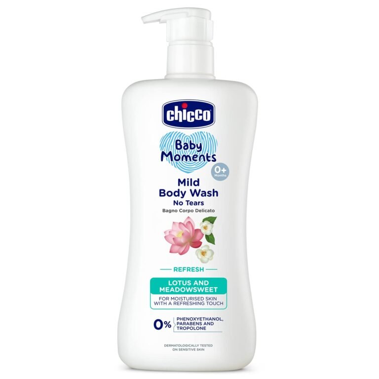Chicco Baby Moments Mild Body Wash Refresh, New Advanced Formula With Natural Ingredients, No Tears & Soap-Free, Mild Formula For Babys Body Wash, No Phenoxyethanol And Parabens (500Ml)