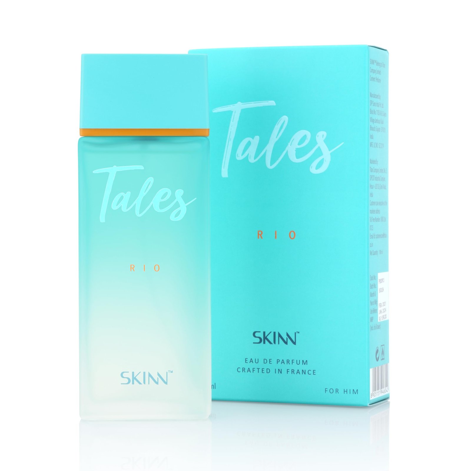 Skinn By Titan | Tales Rio Perfume – 100 Ml | Perfume For Man | Gift for Men | Premium Fragrance | Grooming Essentials | Long Lasting Smell for Men | Fresh, Woody |Eau De Parfum