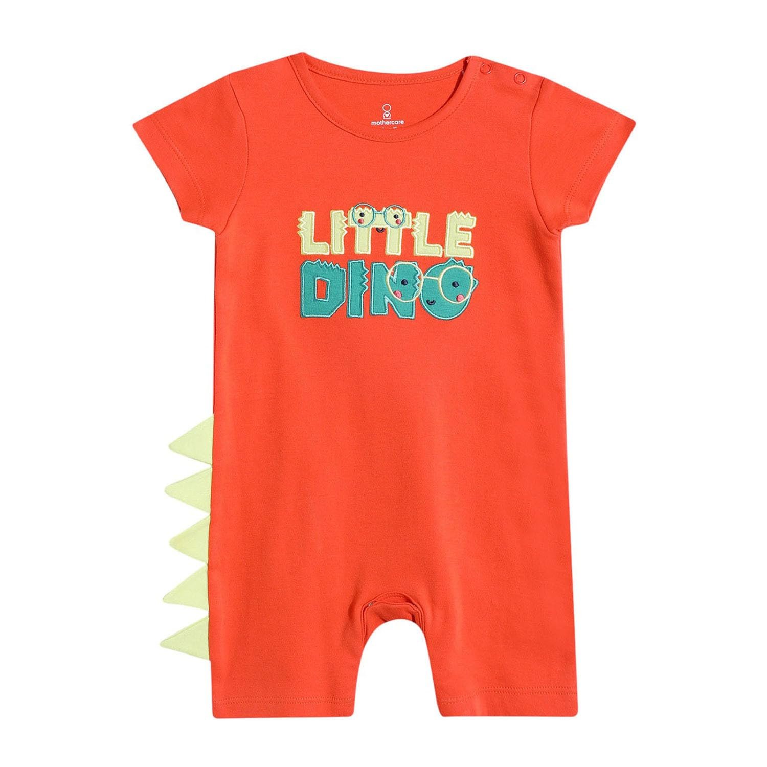Mothercare Boys Dino Print Romper Short Sleeve Red