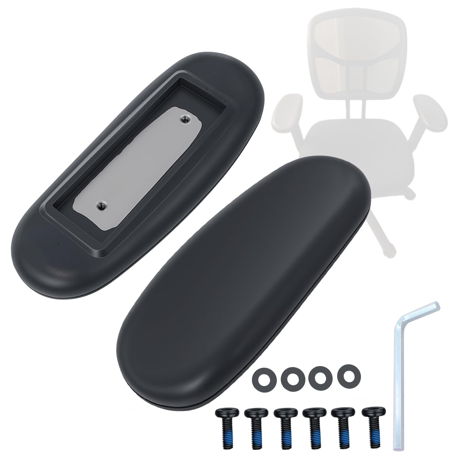 Ketofa Office Chair Arm Rest Replacement Fits All Styles of Arms with 4″ Mounting Hole Patterns Screws Set Desk Armrest Cover(2Pack)