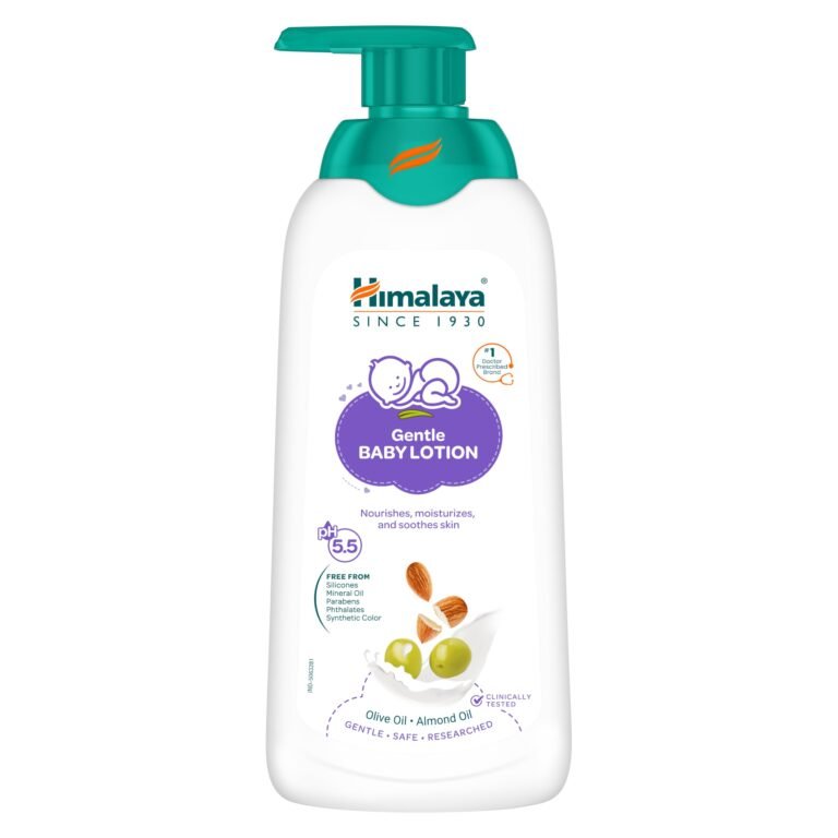 Himalaya Gentle Baby Lotion 400ml with Almond oil, Olive oil, Country Mallow | No.1 Doctor-Prescribed Brand |pH 5.5 formulation | Nourishes and moisturizes your baby’s skin | Safe for Newborns