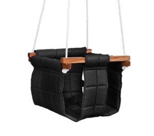 Ashish Cotton Swing For Kids Baby’S Children Folding And Washable Zula/Indoor Outdoor Baby Jhula, Swing For Baby And Toddler For 8 To 36 Months. Height 114″ And Length 8.5″ (Black) – 8.5 Cm
