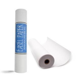 White Art Easel Paper Roll (12 Inch by 75 Feet) 100 Percent Recyclable Non-Yellowing Arts and Crafts Bond Paper for Paper Tablecloths, Bulletin Board Backing and Wall-Mount Note Stations