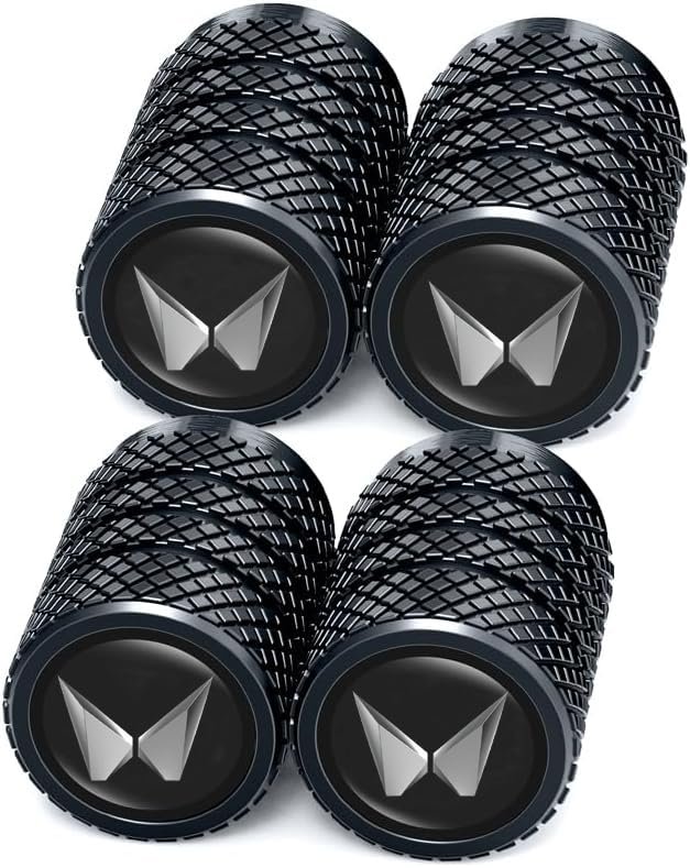 Greenworld Premium Black Metal Car Tyre Valve Cap Air Cap Car Tyre Valve Stem Cap Air Covers with Logo (New-Mahindra)