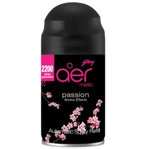 Godrej aer Matic Refill – Automatic Room Fresheners | Passion | 2000 Sprays Guaranteed | Lasts up to 60 days (225ml)
