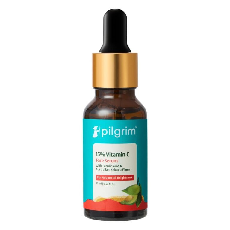 Pilgrim 15% Vitamin C Serum 20 ml for Glowing Skin with Ferulic Acid & Kakadu Plum | Advanced Dark Spot Corrector, Hyperpigmentation & Brightening Face Serum | For All, Combination, Normal Skin