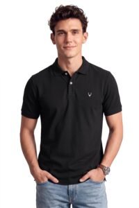 Allen Solly Men’s Polo T‑Shirt | Comfortable Rich Cotton Blend, Band Collar, Regular Fit | Stylish & Premium All Day Wear