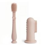 Moonkie Baby Finger Manual Toothbrush Tongue Oral Cleaner Kit For 3 Months +, 2 Pcs (Blush)