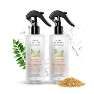 Bare Anatomy Nature x Science Hair Fall Control Spray with Methi, Curry Leaves & Amla | For Thicker, Longer Hair | Lightweight & Non-Sticky | 200ml (Pack of 2)