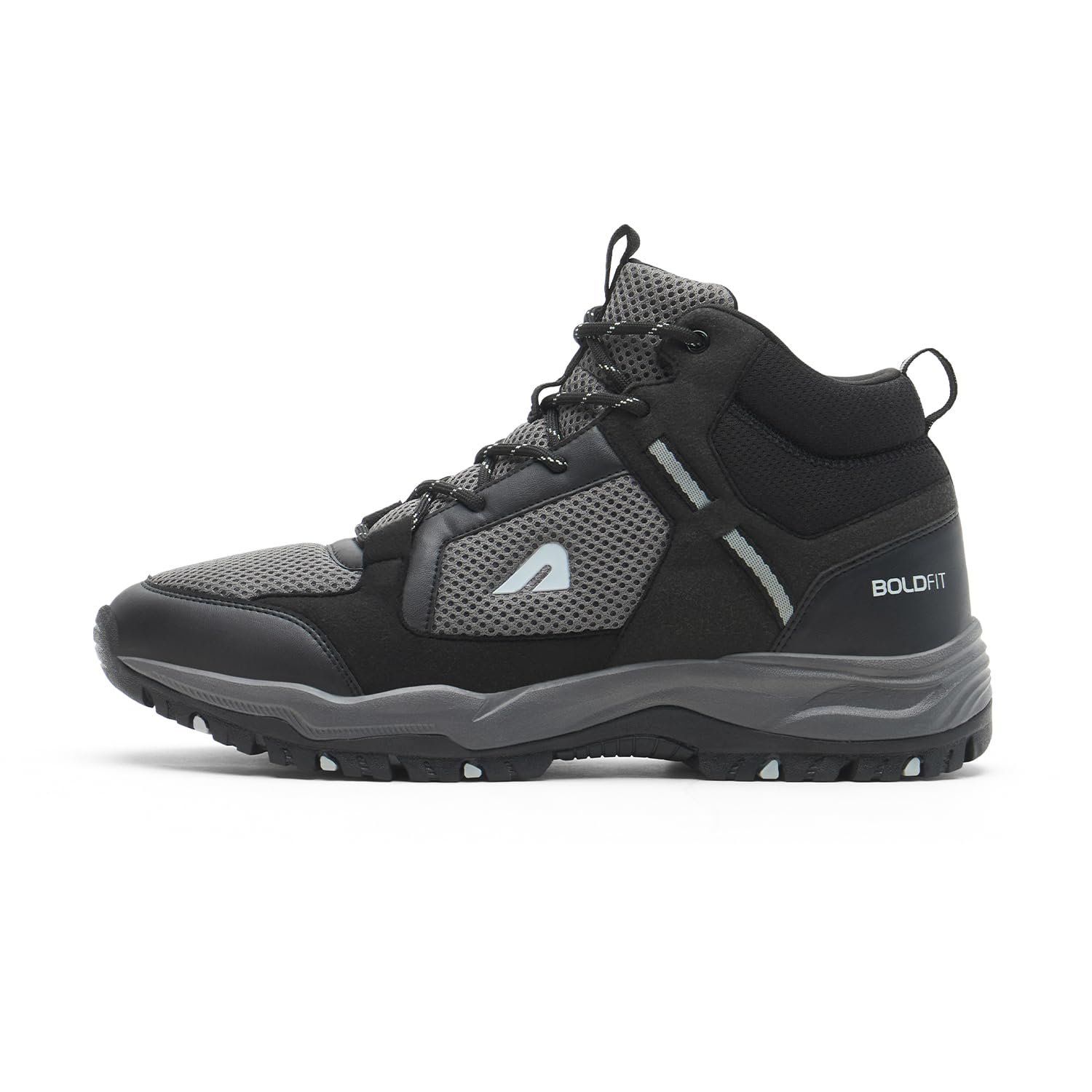 Boldfit Trekking Shoes for Man Outdoor Hiking Shoes for Man High Neck Footwear for Men Anti Skid Trekking Boots Water Repellent for Men Breathable Hiking Boots Riding Shoe for Bikers laceup Biker shoe