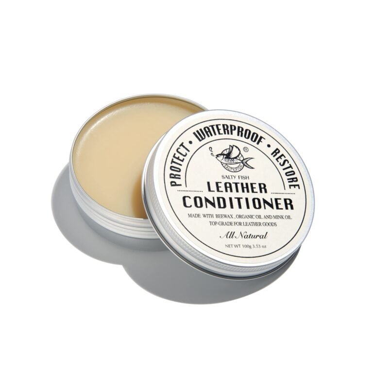 SALTY FISH All Natural Leather Conditioner and Cleaner Made with Mink Oil, Beeswax, Protects Softening and Waterproof Leather Furniture, Seats from