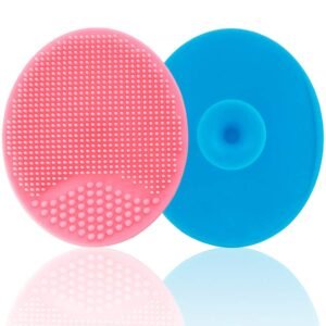 Baby Bath Brush, SkinSoother Cradle Cap Silicone Massage Scrubber | Essential for Dry Skin, Eczema (Large-Blue & Pink)