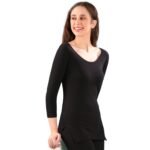 Dixcy Scott Slimz Women’s 3/4th Sleeves Thermal Top |Body Warmer Heat Trap Technology|Enhanced Flexibility|Layering Compatibility| Sweat Absorption |Deep Neck Ideal for Layering